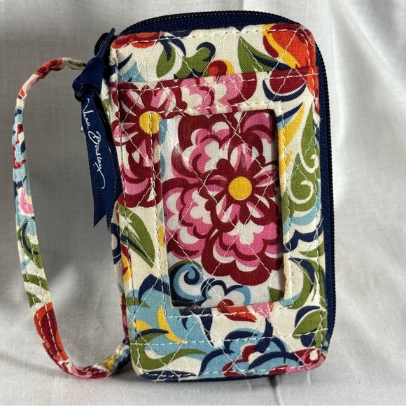 Vera Bradley Red, White, and Blue Floral Wristlet Wallet - Picture 1 of 14
